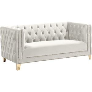 Meridian Furniture Michelle Cream Velvet Loveseat