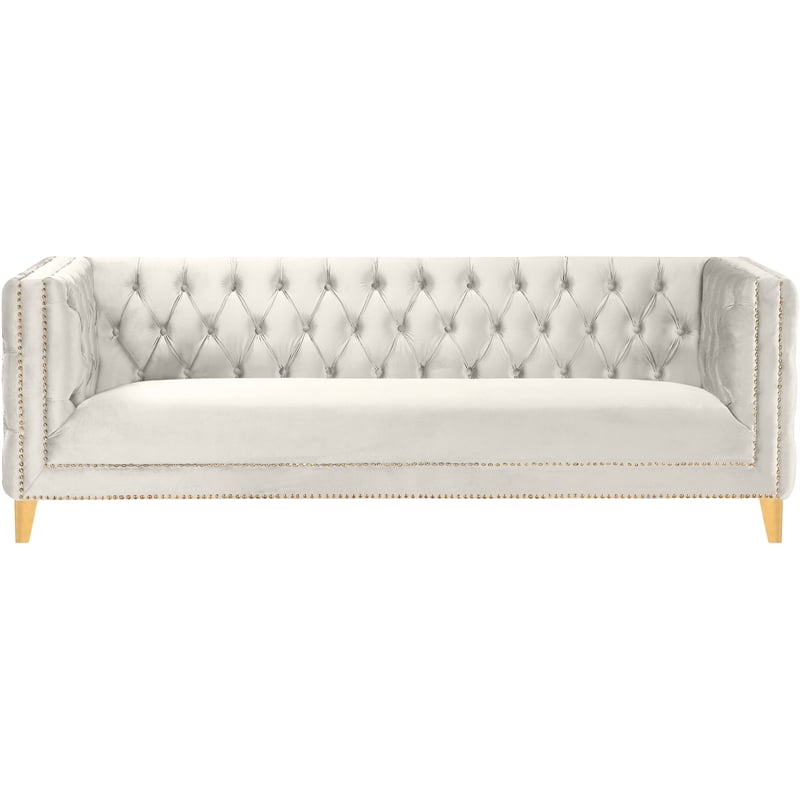 Meridian Furniture Michelle Cream Velvet Sofa