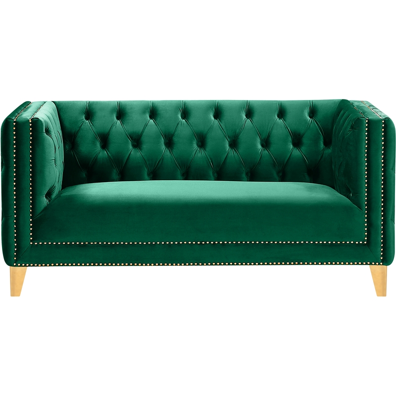 Meridian Furniture Michelle Green Velvet Loveseat