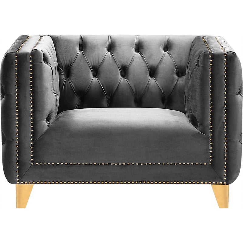 Meridian Furniture Michelle Gray Velvet Chair