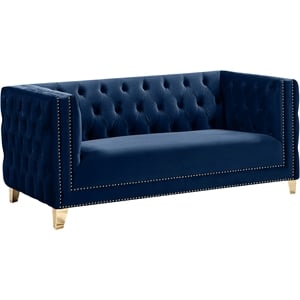 Meridian Furniture Michelle Navy Velvet Loveseat