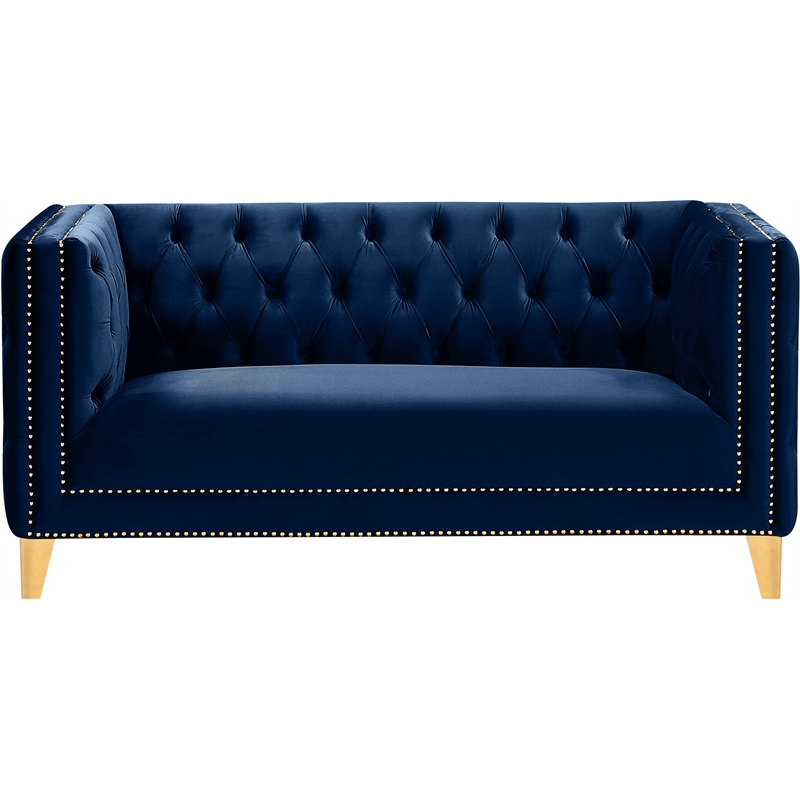 Meridian Furniture Michelle Navy Velvet Loveseat