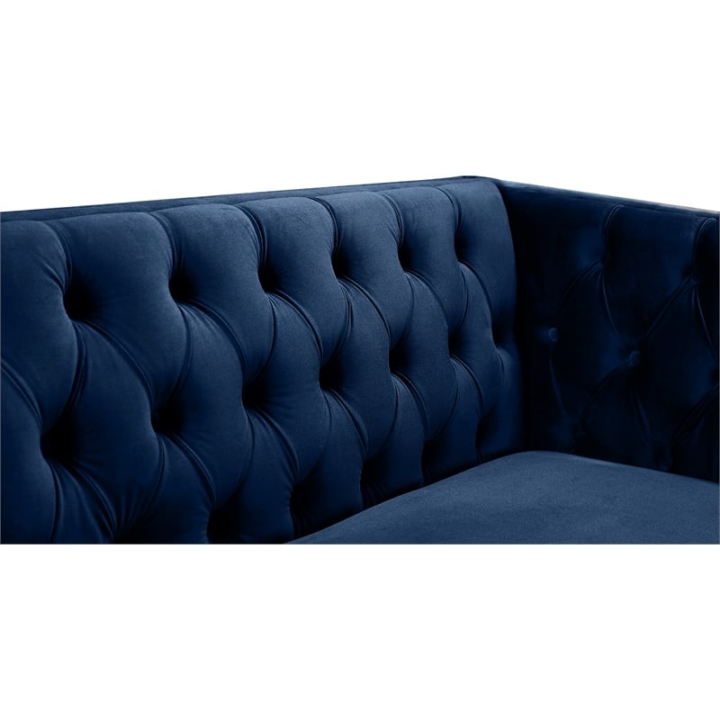 Meridian Furniture Michelle Navy Velvet Loveseat