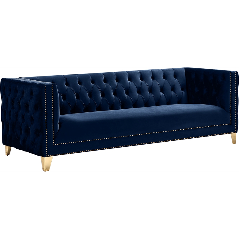 Meridian Furniture Michelle Navy Velvet Sofa