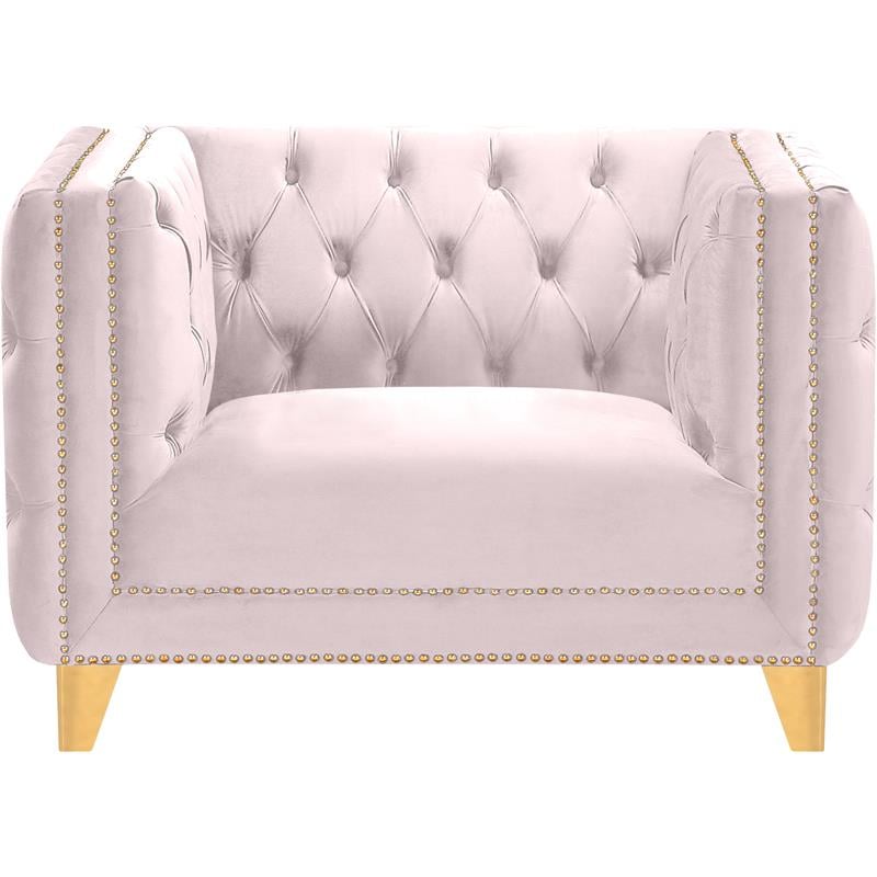 Meridian Furniture Michelle Pink Velvet Chair