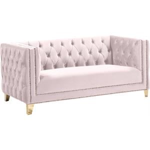 Meridian Furniture Michelle Pink Velvet Loveseat