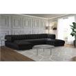 Meridian Furniture Gwen Black Velvet 3pc. Sectional