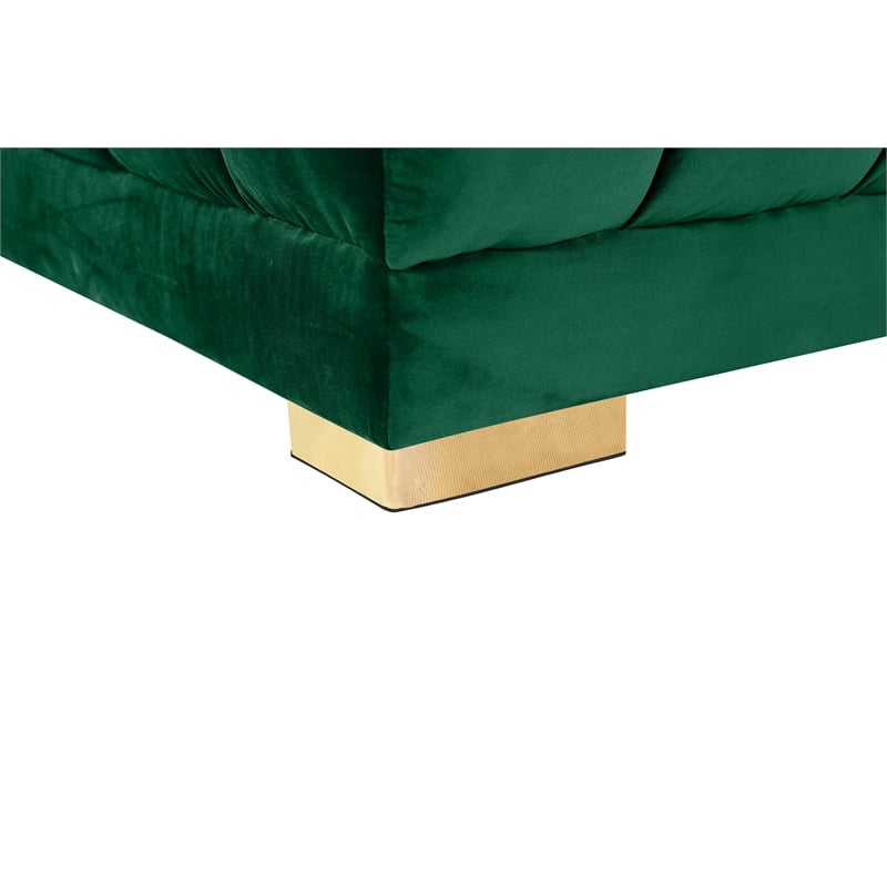 Meridian Furniture Gwen Green Velvet 3pc. Sectional