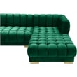 Meridian Furniture Gwen Green Velvet 3pc. Sectional