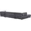 Meridian Furniture Gwen 3-Piece Velvet Upholstered Sectional in Gray/Gold-Chrome