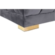 Meridian Furniture Gwen 3-Piece Velvet Upholstered Sectional in Gray/Gold-Chrome