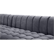 Meridian Furniture Gwen 3-Piece Velvet Upholstered Sectional in Gray/Gold-Chrome
