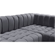 Meridian Furniture Gwen 3-Piece Velvet Upholstered Sectional in Gray/Gold-Chrome