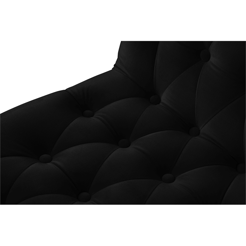 Meridian Furniture Curve Black Velvet Dining Chair (Set of 2)