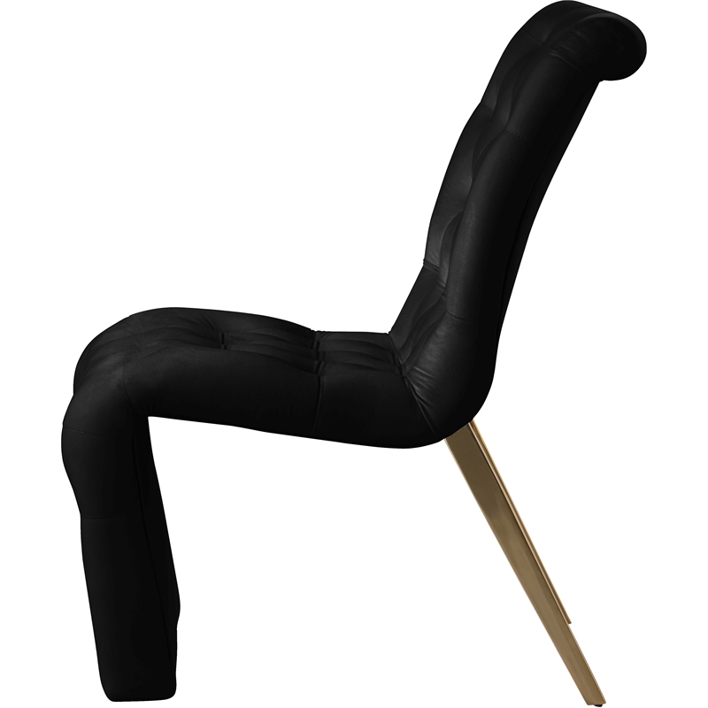 Meridian Furniture Curve Black Velvet Dining Chair (Set of 2)