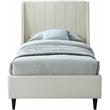 Meridian Furniture Eva Cream Velvet Upholstered Twin Bed