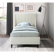 Meridian Furniture Eva Cream Velvet Upholstered Twin Bed