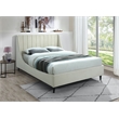 Meridian Furniture Eva Cream Velvet Upholstered Full Bed