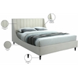 Meridian Furniture Eva Cream Velvet Upholstered Full Bed