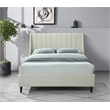 Meridian Furniture Eva Velvet Upholstered Queen Bed in Soft Cream/Black