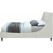 Meridian Furniture Eva Velvet Upholstered Queen Bed in Soft Cream/Black