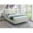 Meridian Furniture Eva Velvet Upholstered Queen Bed in Soft Cream/Black