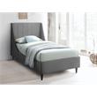 Meridian Furniture Eva Gray Velvet Upholstered Twin Bed