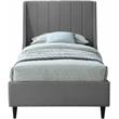 Meridian Furniture Eva Gray Velvet Upholstered Twin Bed