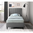 Meridian Furniture Eva Gray Velvet Upholstered Twin Bed