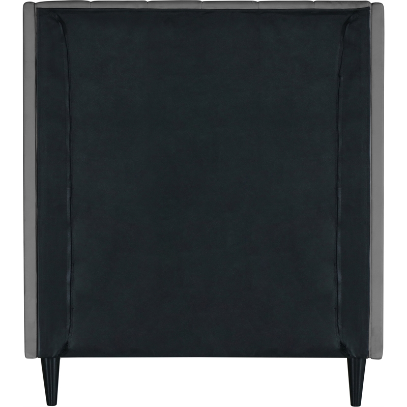 Meridian Furniture Eva Gray Velvet Upholstered Twin Bed