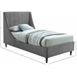 Meridian Furniture Eva Gray Velvet Upholstered Twin Bed