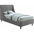 Meridian Furniture Eva Gray Velvet Upholstered Twin Bed