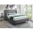 Meridian Furniture Eva Gray Velvet Upholstered Full Bed