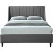 Meridian Furniture Eva Gray Velvet Upholstered Full Bed