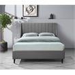 Meridian Furniture Eva Gray Velvet Upholstered Full Bed