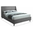 Meridian Furniture Eva Gray Velvet Upholstered Full Bed