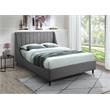 Meridian Furniture Eva Gray Velvet Upholstered King Bed