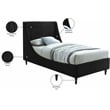 Meridian Furniture Eva Black Velvet Upholstered Twin Bed