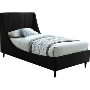 Meridian Furniture Eva Black Velvet Upholstered Twin Bed