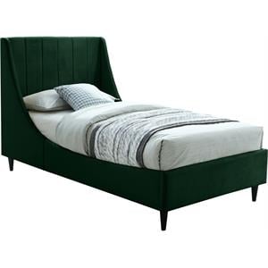 Meridian Furniture Eva Green Velvet Upholstered Twin Bed