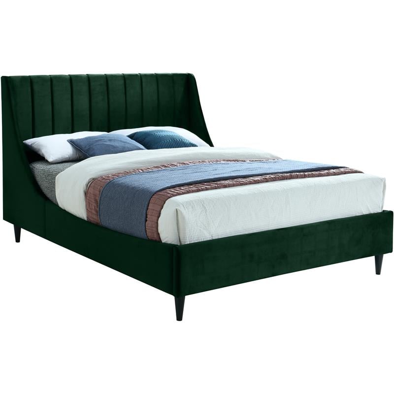 Meridian Furniture Eva Green Velvet Upholstered Full Bed