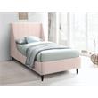 Meridian Furniture Eva Pink Velvet Upholstered Twin Bed