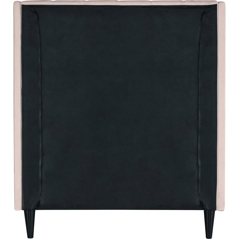 Meridian Furniture Eva Pink Velvet Upholstered Twin Bed