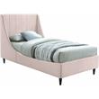 Meridian Furniture Eva Pink Velvet Upholstered Twin Bed