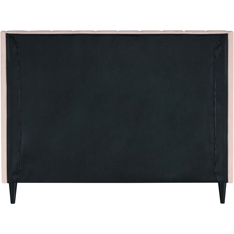 Meridian Furniture Eva Pink Velvet Upholstered Full Bed