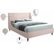 Meridian Furniture Eva Pink Velvet Upholstered Full Bed
