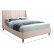 Meridian Furniture Eva Pink Velvet Upholstered Full Bed