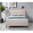 Meridian Furniture Eva Pink Velvet Upholstered Queen Bed