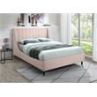 Meridian Furniture Eva Pink Velvet Upholstered King Bed