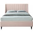 Meridian Furniture Eva Pink Velvet Upholstered King Bed